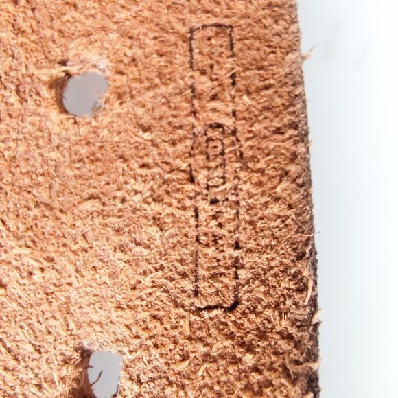 Fossil Belt Large Size 39" Waist Leather Western Brown Woven Studded Textured - Picture 8 of 10